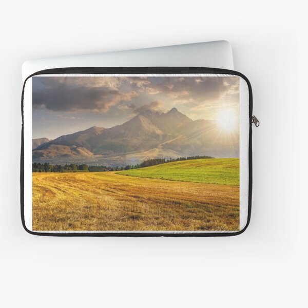 rural field in Tatra mountains at sunset Laptop Sleeve