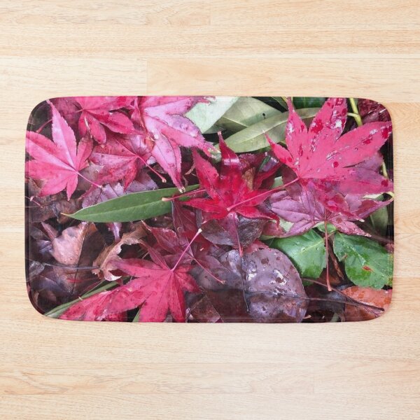 Item preview, Rainy Red and Green Christmas Leaves on the Forest Floor designed and sold by Photomersion.