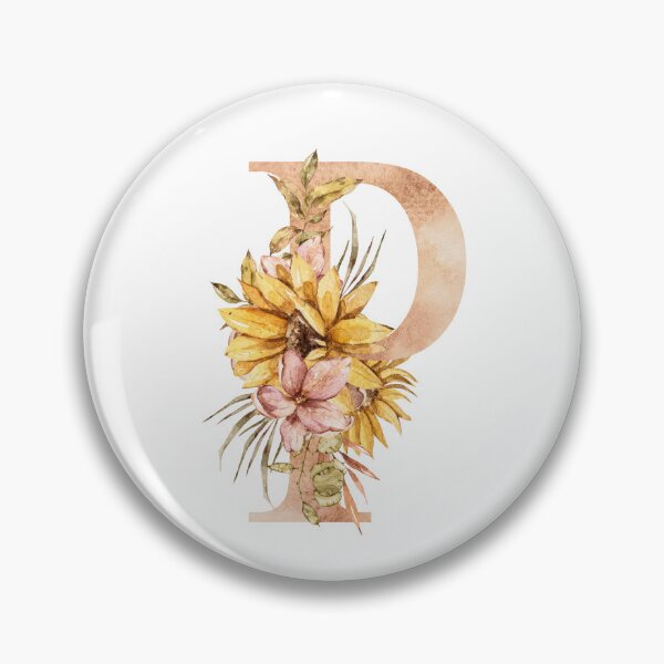 Item preview, Watercolor floral sunflower personalized letter P wedding monogram print designed and sold by tiana-geo.