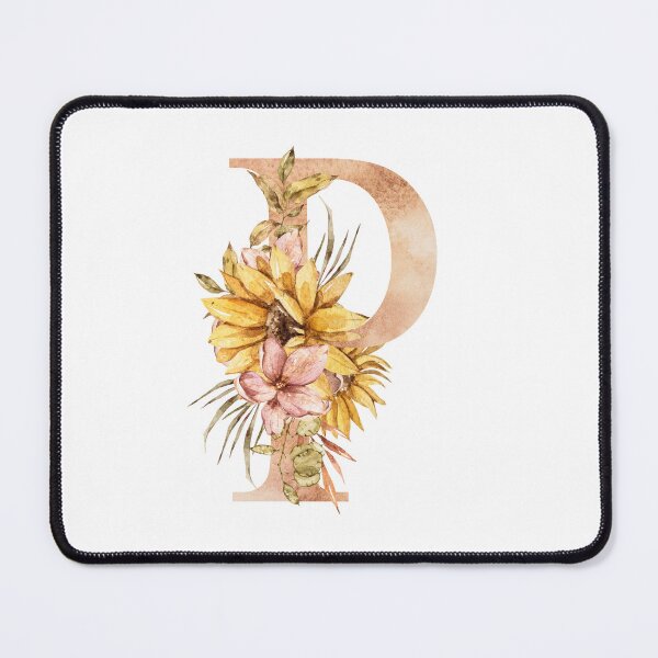 Item preview, Watercolor floral sunflower personalized letter P wedding monogram print designed and sold by tiana-geo.