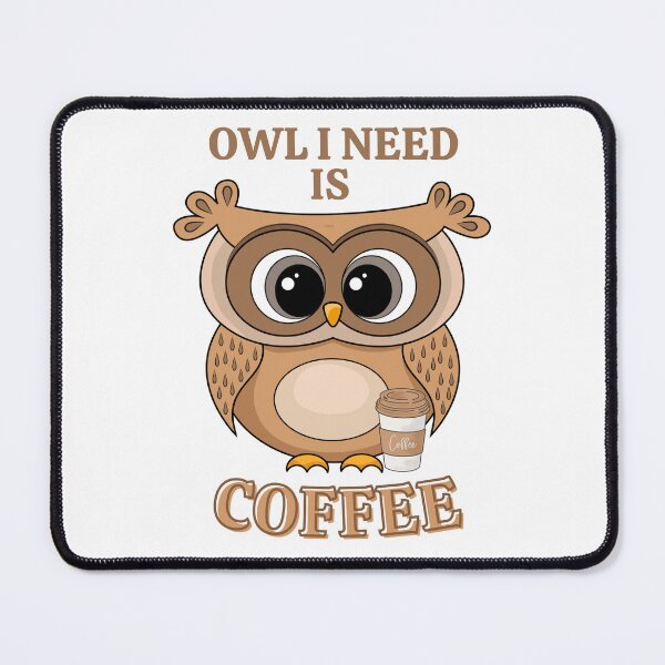 Item preview, Owl coffee pattern, owl I need is coffee  designed and sold by portrait4you.