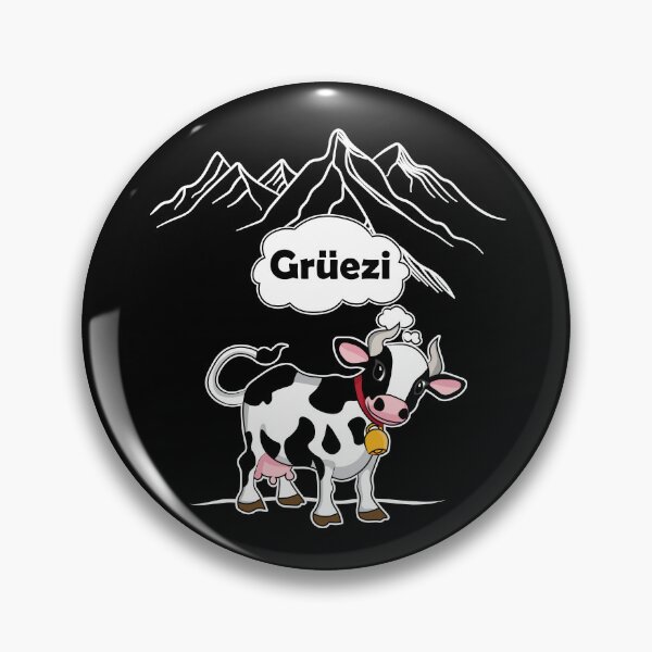 Aperçu de l'œuvre Vache Suisse - Gruezi - Switzerland Travel créée et vendue par TheInkElephant.