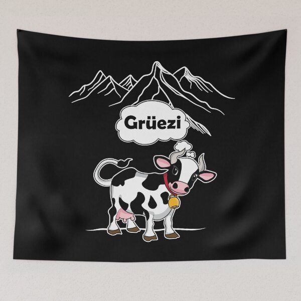 Item preview, Swiss Cow - Gruezi - Switzerland Travel designed and sold by TheInkElephant.