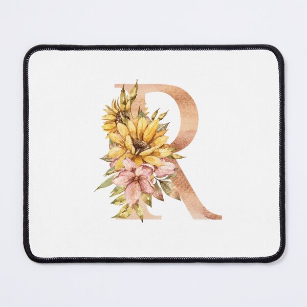 Item preview, Watercolor floral sunflower personalized letter R wedding monogram print designed and sold by tiana-geo.