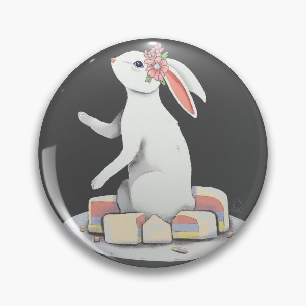 Item preview, Chalkboard Floral Spring Rabbit designed and sold by marleywrightart.