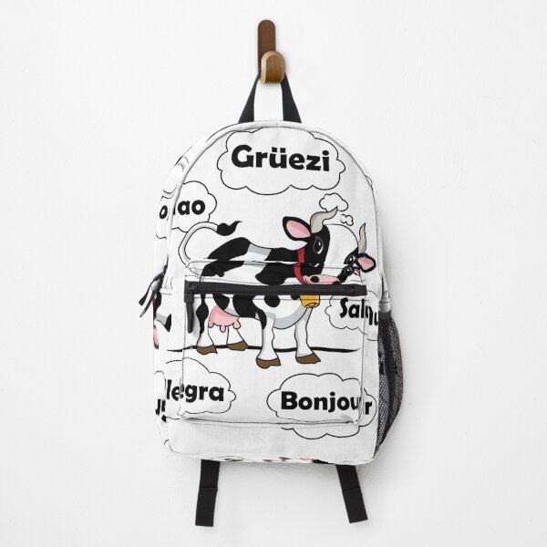 Item preview, Swiss Cow - Gruezi Bonjour Ciao Salut Allegra - Hello Switzerland designed and sold by TheInkElephant.