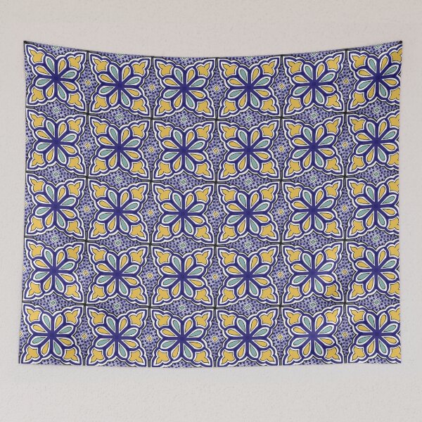 Item preview, Blue and yellow Portuguese hand painted tiles designed and sold by MartaCrokis.