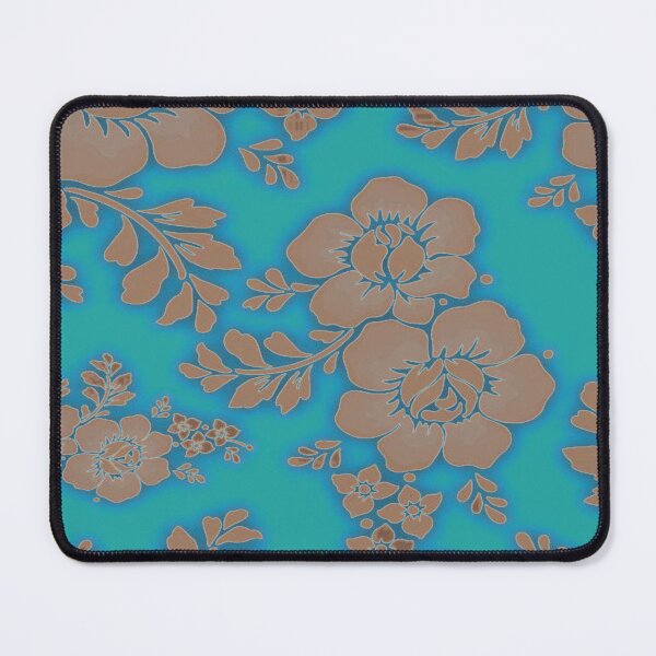 Item preview, Golden flowers on tourquis and blue with damasque holographic effect designed and sold by CONTRAPINK.