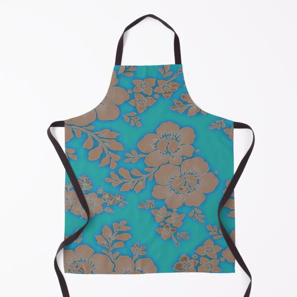 Item preview, Golden flowers on tourquis and blue with damasque holographic effect designed and sold by CONTRAPINK.