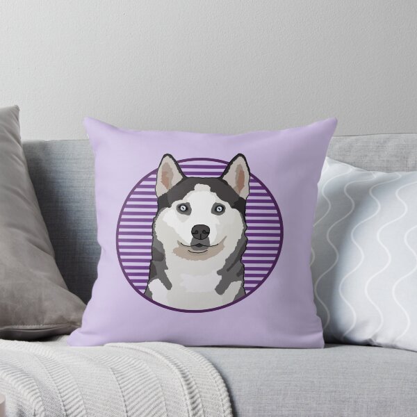 Item preview, Siberian Husky dog w/ Purple stripped circle designed and sold by AdoptNFTPets.