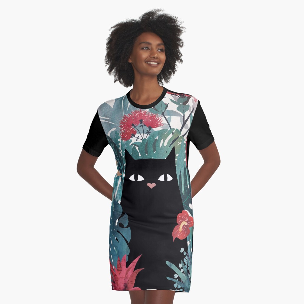 Popoki Graphic T-Shirt Dress