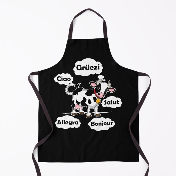 Item preview, Swiss Cow - Gruezi Bonjour Ciao Salut Allegra - Hello Switzerland designed and sold by TheInkElephant.