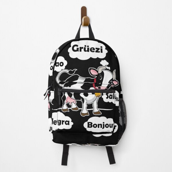 Item preview, Swiss Cow - Gruezi Bonjour Ciao Salut Allegra - Hello Switzerland designed and sold by TheInkElephant.