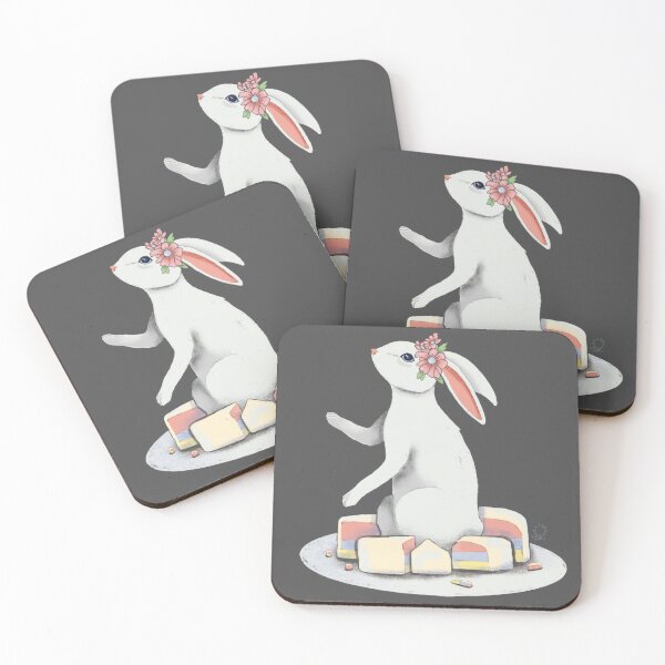 Item preview, Chalkboard Floral Spring Rabbit designed and sold by marleywrightart.