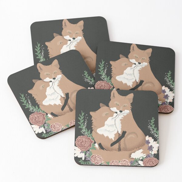 Item preview, Floral Foxes in Love designed and sold by marleywrightart.