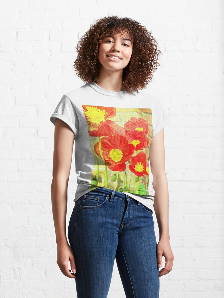 Alternate view of Poppyfied - Bright Yellow and Red Poppies - Flower Art Photo Classic T-Shirt