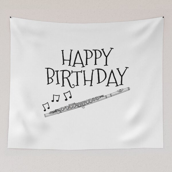 Item preview, Happy Birthday Flute Flutist Woodwind Musician designed and sold by doodlerob.