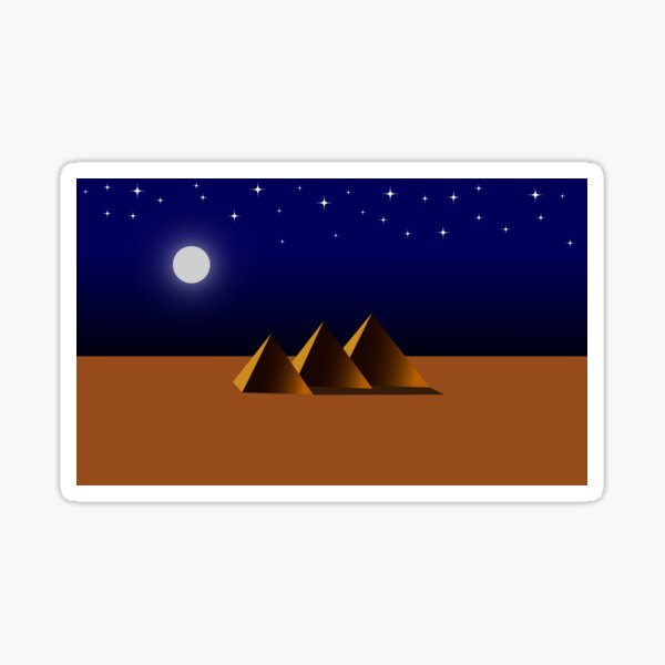 Desert Night with Pyramids Sticker