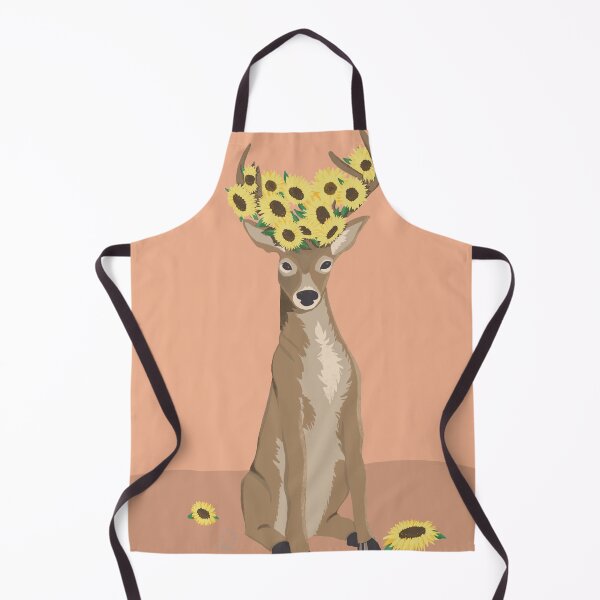 Item preview, Peachy Sunshine Deer with Sunflowers designed and sold by marleywrightart.