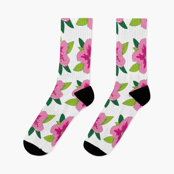 Item preview, Azalea pink flower with green leaves designed and sold by floralfan.
