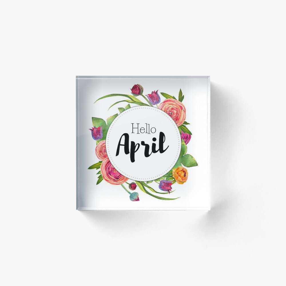 Hello April - monthly cover for bullet journal, diary, planner
