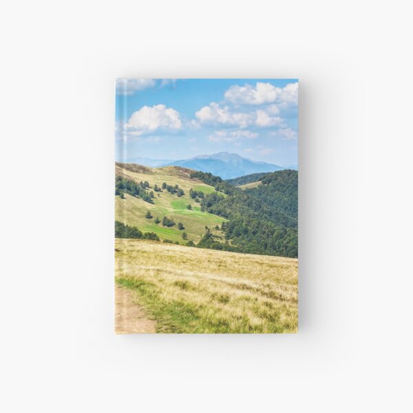 road through a meadow on hillside Hardcover Journal