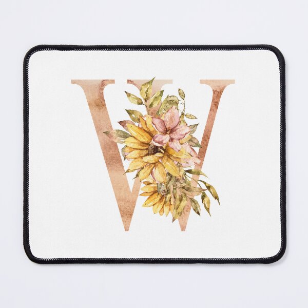 Item preview, Watercolor floral sunflower personalized letter W wedding monogram print designed and sold by tiana-geo.