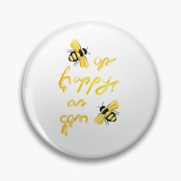 Item preview, Be as happy as can be, motivational quote, bee illustration designed and sold by RoseMaryWP.