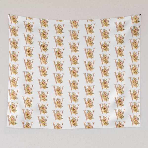 Item preview, Watercolor floral sunflower personalized letter W wedding monogram print designed and sold by tiana-geo.