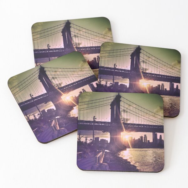 Item preview, Manhattan Bridge Skyline Sun Brooklyn New York City  designed and sold by eleonoraingrid.