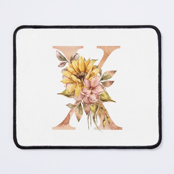 Item preview, Watercolor floral sunflower personalized letter X wedding monogram print designed and sold by tiana-geo.