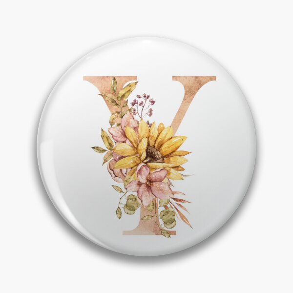 Item preview, Watercolor floral sunflower personalized letter Y wedding monogram print designed and sold by tiana-geo.