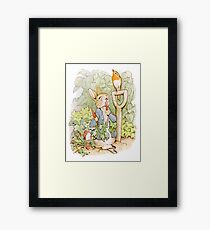 PETER RABBIT, Nursery Characters, Peter Rabbit, eating radishes, The Tale of Peter Rabbit Framed Print