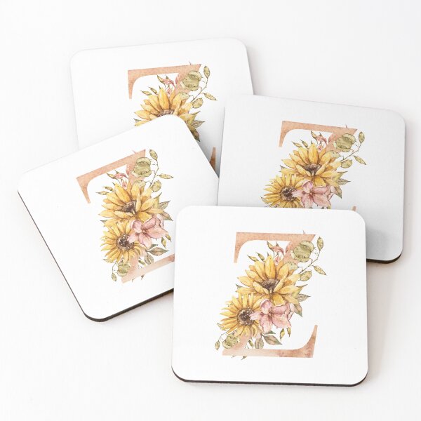 Item preview, Watercolor floral sunflower personalized letter Z wedding monogram print designed and sold by tiana-geo.