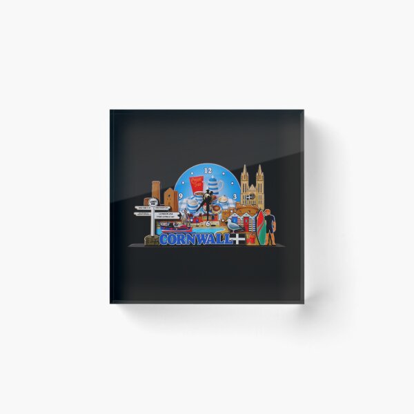 Item preview, Cornwall Kernow Clock on Black designed and sold by LoloTrends.