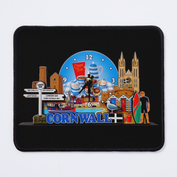 Item preview, Cornwall Kernow Clock on Black designed and sold by LoloTrends.