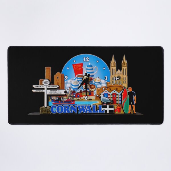 Item preview, Cornwall Kernow Clock on Black designed and sold by LoloTrends.