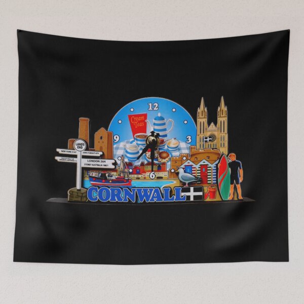 Item preview, Cornwall Kernow Clock on Black designed and sold by LoloTrends.
