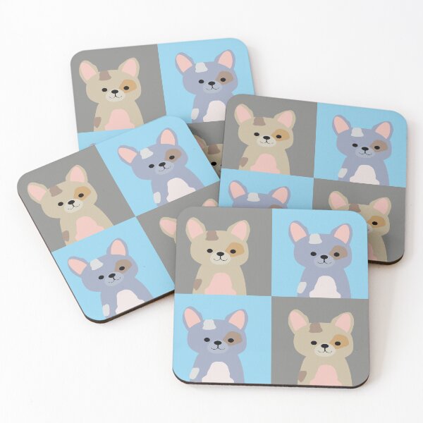 Item preview, Cute puppy dog flat portrait nursery pastel warm colors kawaii portrait checker pattern designed and sold by Novel-ty.