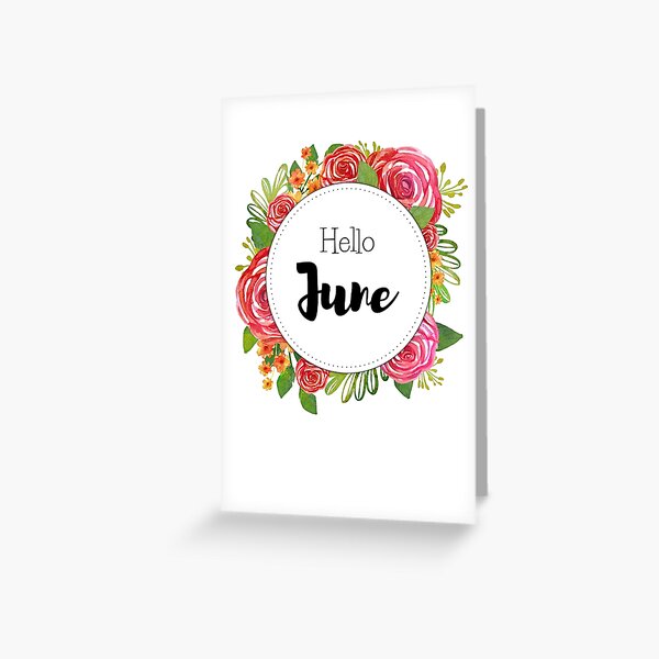 Hello June - monthly cover for planners, bullet journals Greeting Card