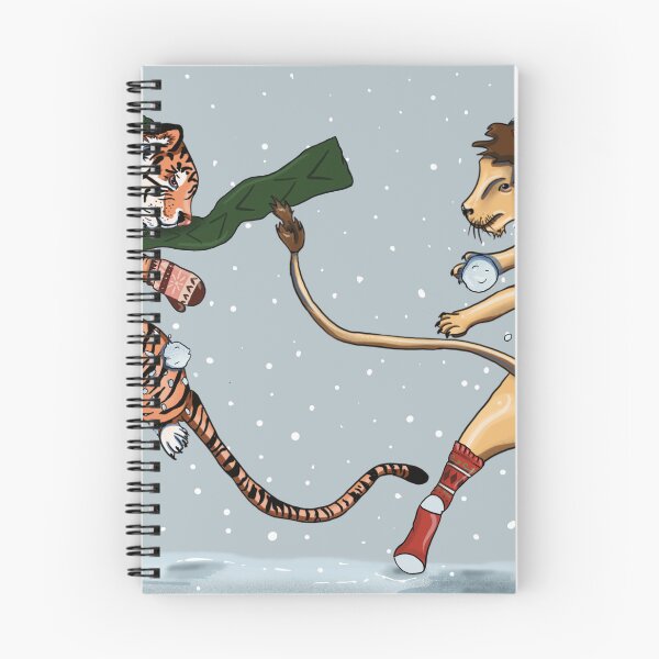 Item preview, Lion and tiger Snowball Fight  designed and sold by marleywrightart.