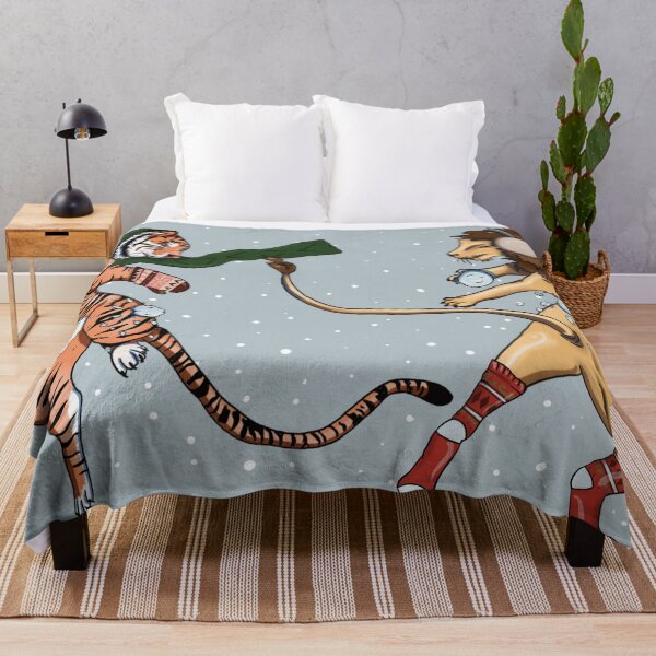 Item preview, Lion and tiger Snowball Fight designed and sold by marleywrightart.