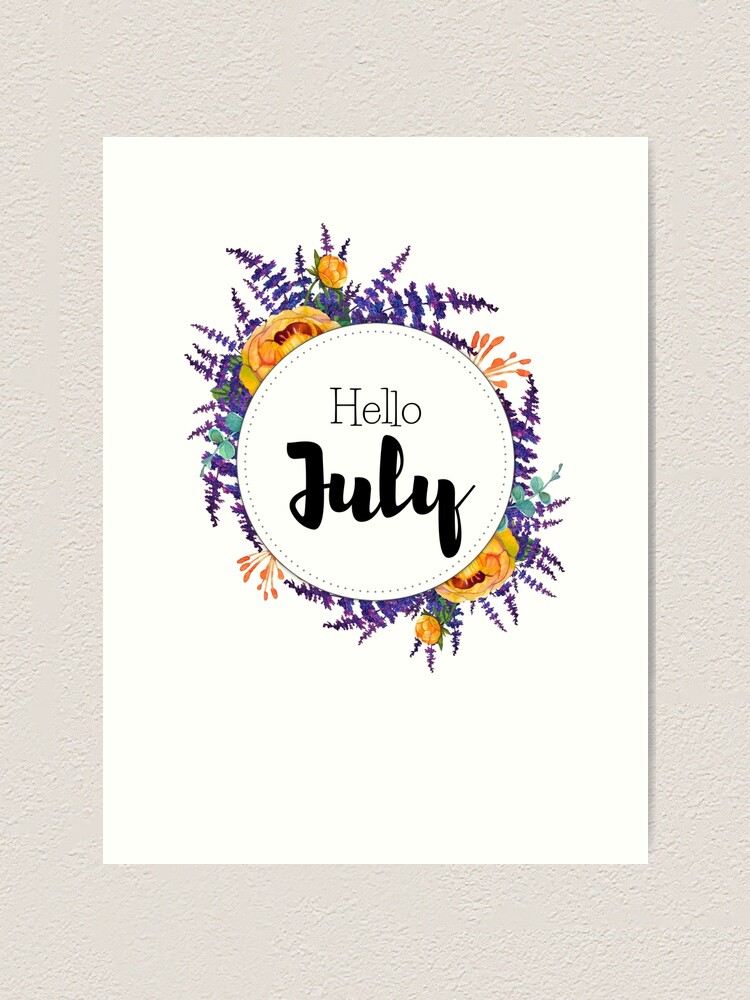 Hello July - monthly cover for planners, bullet journals Art