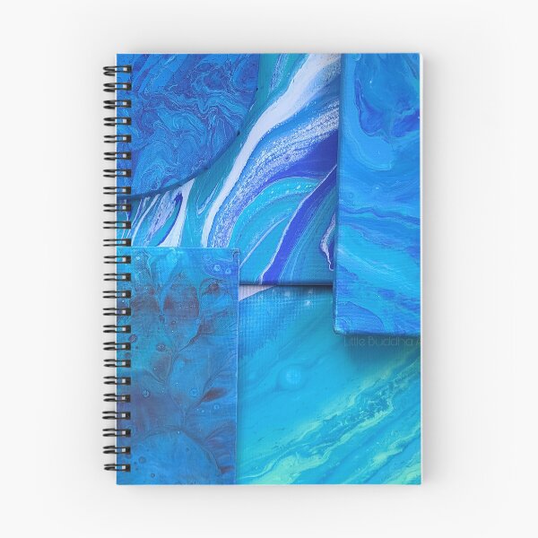 Item preview, Mixed Blue Acrylic Pour Collage  designed and sold by LittleBuddhaArt.