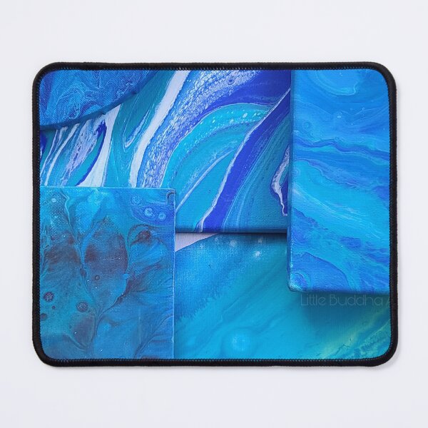 Item preview, Mixed Blue Acrylic Pour Collage designed and sold by LittleBuddhaArt.