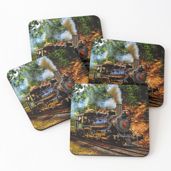 Item preview, Steam Engine in the Forest,  Steam Train Railroad Engine designed and sold by TheTrainRoom.