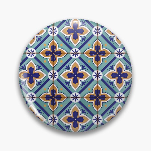 Item preview, Portuguese tiles geometric hand painted designed and sold by MartaCrokis.