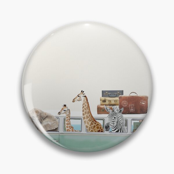 Item preview, Summer elephant, zebra, giraffe adventures Blue retro car designed and sold by juliaemelian.