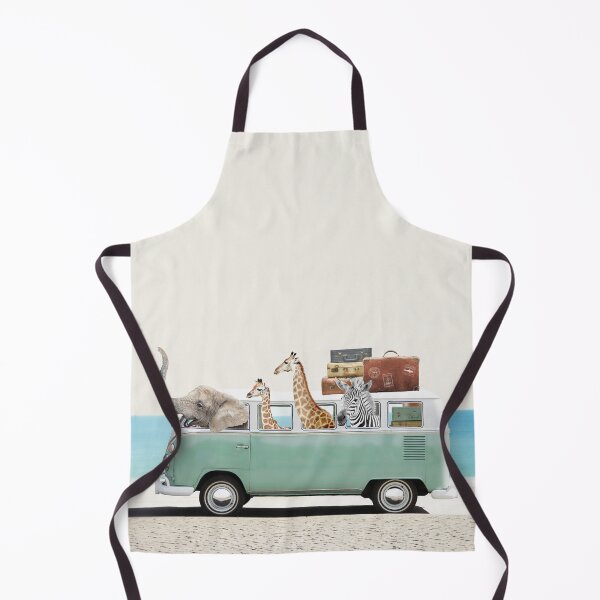 Item preview, Summer elephant, zebra, giraffe adventures Blue retro car designed and sold by juliaemelian.