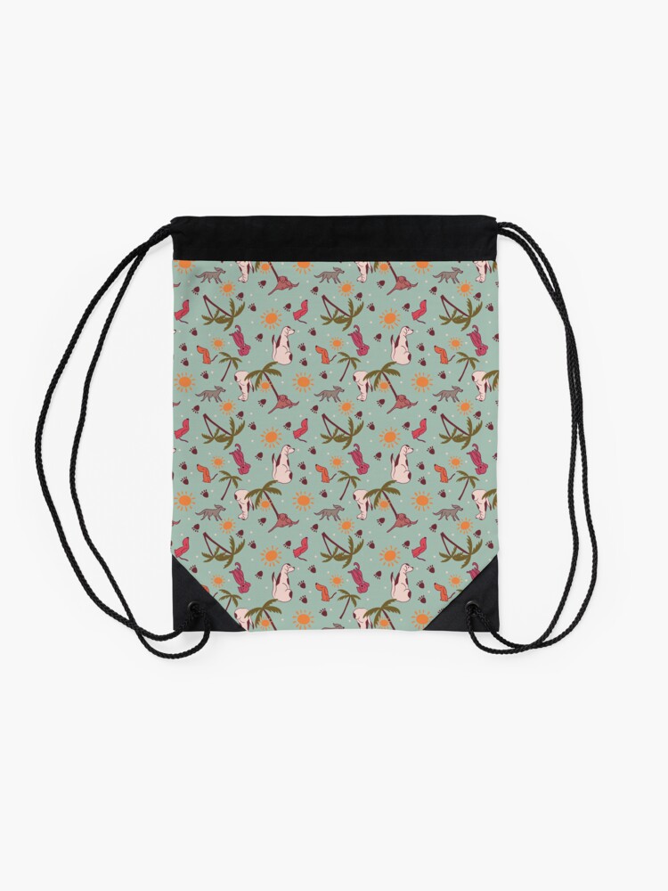 Alternate view of Beach Puppies - Green Drawstring Bag